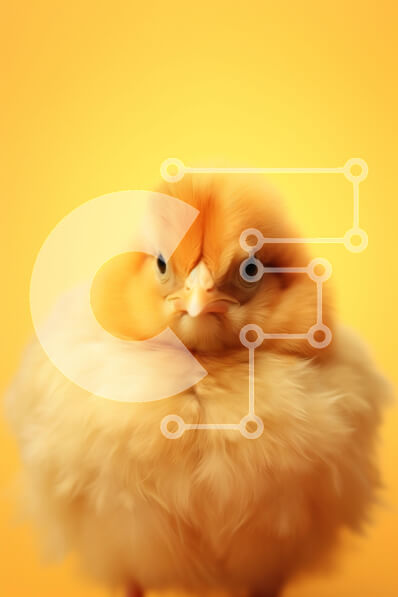 Σετ των 2 Intra Συλλεκτικό Ξύλινο Παζλ Plywood  4mm - Χαριτωμένο χνουδωτό γκόμενο σε κίτρινο φόντο Σε Ξύλινο Κουτί - Διαστάσεις: 10x10 cm – 25 κομμάτια