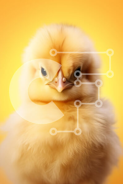 Σετ των 2 Intra Συλλεκτικό Ξύλινο Παζλ Plywood  4mm - Χνουδωτό κίτρινο νεοσσό σε κίτρινο φόντο Σε Ξύλινο Κουτί - Διαστάσεις: 10x10 cm – 25 κομμάτια