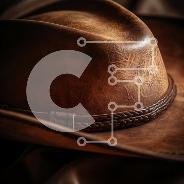 Intra Συλλεκτικό Ξύλινο Παζλ Plywood  4mm - Φορημένο δερμάτινο καουμπόικο καπέλο Σε Ξύλινο Κουτί - Διαστάσεις: 10x10 cm – 25 κομμάτια