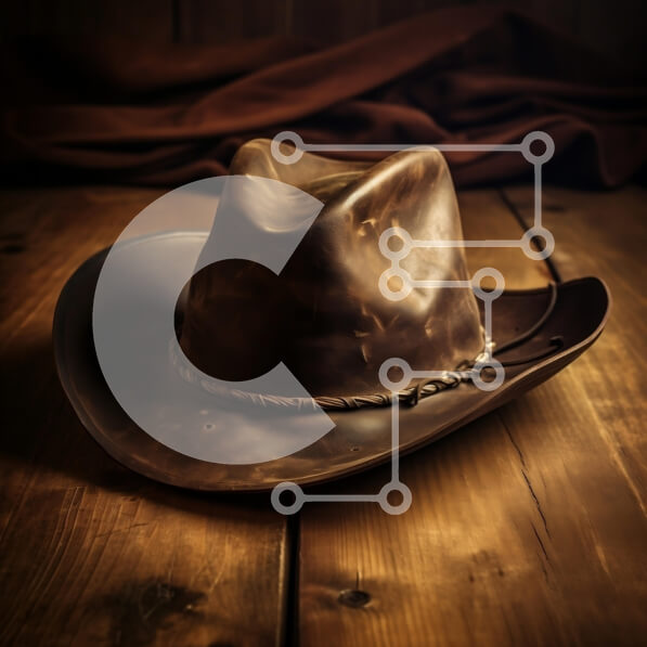 Intra Συλλεκτικό Ξύλινο Παζλ Plywood  4mm - Ρουστίκ καουμπόικο καπέλο σε ξύλινο τραπέζι Σε Ξύλινο Κουτί - Διαστάσεις: 10x10 cm – 25 κομμάτια