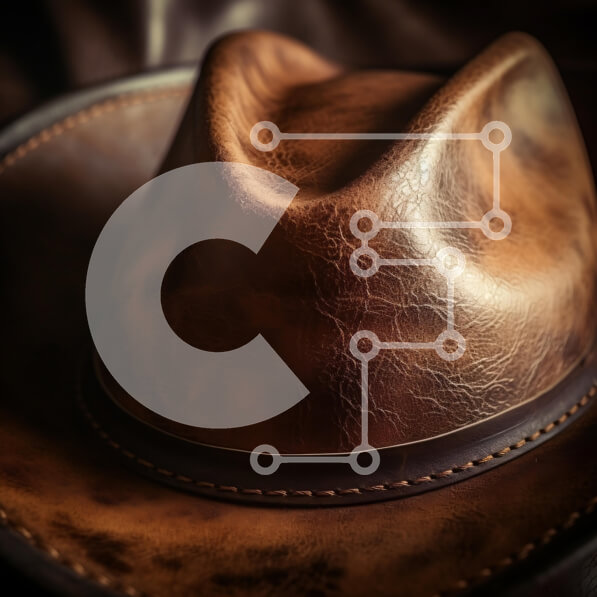 Intra Συλλεκτικό Ξύλινο Παζλ Plywood  4mm - Κοντινό πλάνο ενός ρουστίκ δερμάτινου καουμπόι καπέλου Σε Ξύλινο Κουτί - Διαστάσεις: 10x10 cm – 25 κομμάτια