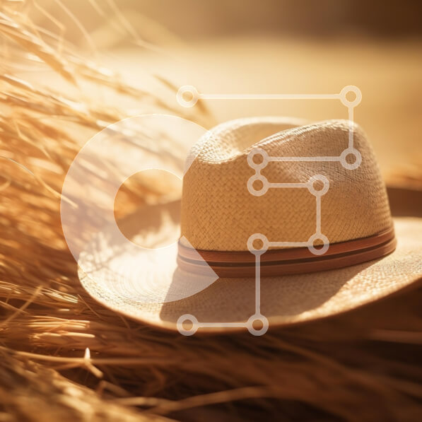 Intra Συλλεκτικό Ξύλινο Παζλ Plywood  4mm - Ψάθινο καπέλο σε χρυσό άχυρο Σε Ξύλινο Κουτί - Διαστάσεις: 10x10 cm – 25 κομμάτια