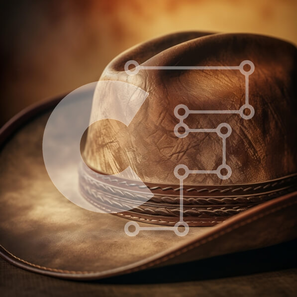 Intra Συλλεκτικό Ξύλινο Παζλ Plywood  4mm - Κοντινό πλάνο ενός εκλεκτής ποιότητας καπέλο καουμπόη Σε Ξύλινο Κουτί - Διαστάσεις: 10x10 cm – 25 κομμάτια