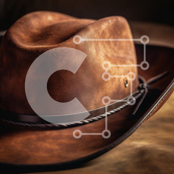 Intra Συλλεκτικό Ξύλινο Παζλ Plywood  4mm - Κοντινό πλάνο ενός καφέ καουμπόι καπέλου Σε Ξύλινο Κουτί - Διαστάσεις: 10x10 cm – 25 κομμάτια