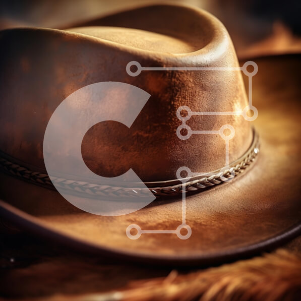 Intra Συλλεκτικό Ξύλινο Παζλ Plywood  4mm - Vintage καφέ καουμπόικο καπέλο Σε Ξύλινο Κουτί - Διαστάσεις: 10x10 cm – 25 κομμάτια