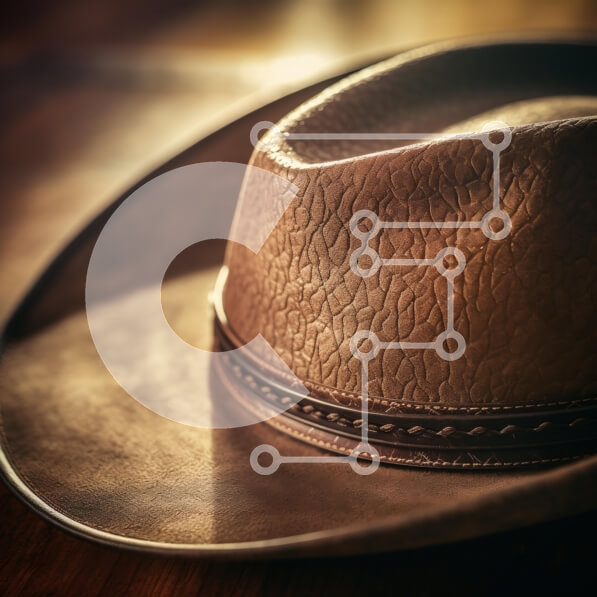 Intra Συλλεκτικό Ξύλινο Παζλ Plywood  4mm - Κοντινό πλάνο ενός καπέλου καουμπόη Σε Ξύλινο Κουτί - Διαστάσεις: 10x10 cm – 25 κομμάτια