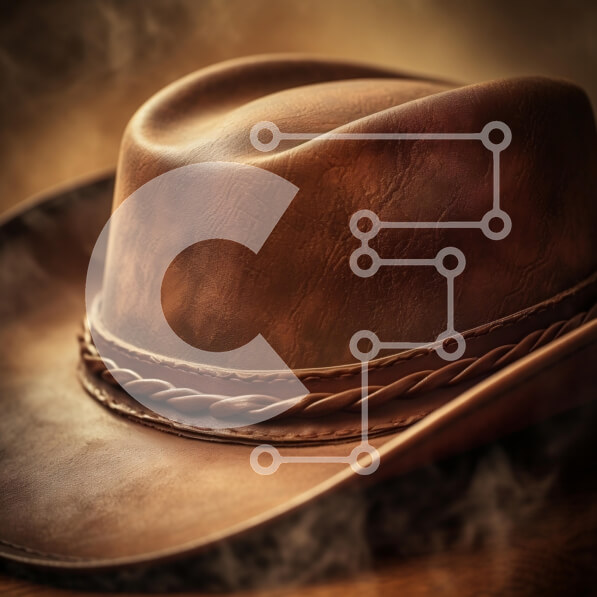 Intra Συλλεκτικό Ξύλινο Παζλ Plywood  4mm - Κλασικό καφέ καουμπόικο καπέλο Σε Ξύλινο Κουτί - Διαστάσεις: 10x10 cm – 25 κομμάτια