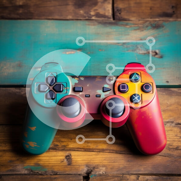 Intra Συλλεκτικό Ξύλινο Παζλ Plywood  4mm - Πολύχρωμο χειριστήριο παιχνιδιών σε ξύλινη επιφάνεια Σε Ξύλινο Κουτί - Διαστάσεις: 10x10 cm – 25 κομμάτια