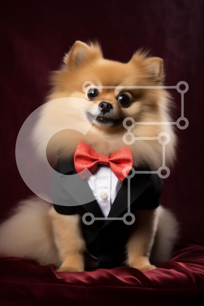 Σετ των 2 Intra Συλλεκτικό Ξύλινο Παζλ Plywood  4mm - Κομψό Pomeranian σε σμόκιν Σε Ξύλινο Κουτί - Διαστάσεις: 10x10 cm – 25 κομμάτια