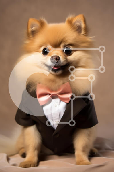 Σετ των 2 Intra Συλλεκτικό Ξύλινο Παζλ Plywood  4mm - Σκύλος Pomeranian με επίσημη ενδυμασία Σε Ξύλινο Κουτί - Διαστάσεις: 10x10 cm – 25 κομμάτια