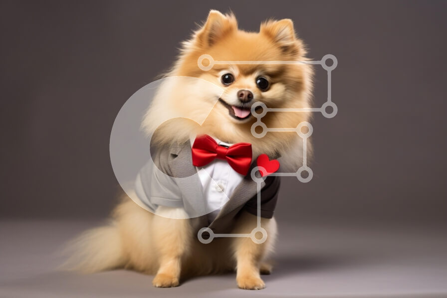 Σετ των 2 Intra Συλλεκτικό Ξύλινο Παζλ Plywood  4mm - Dapper Pomeranian σε σμόκιν Σε Ξύλινο Κουτί - Διαστάσεις: 10x10 cm – 25 κομμάτια