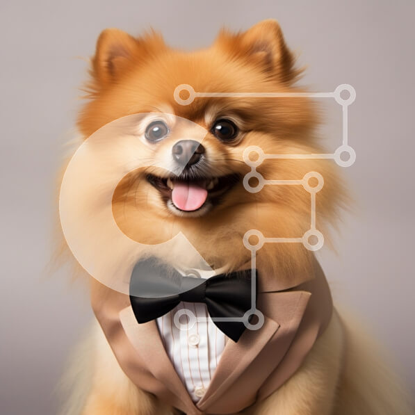 Intra Συλλεκτικό Ξύλινο Παζλ Plywood  4mm - Κομψός σκύλος Pomeranian με επίσημη ενδυμασία Σε Ξύλινο Κουτί - Διαστάσεις: 10x10 cm – 25 κομμάτια