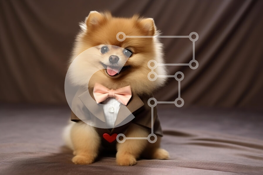 Σετ των 2 Intra Συλλεκτικό Ξύλινο Παζλ Plywood  4mm - Αξιολάτρευτο Pomeranian με κοστούμι Σε Ξύλινο Κουτί - Διαστάσεις: 10x10 cm – 25 κομμάτια