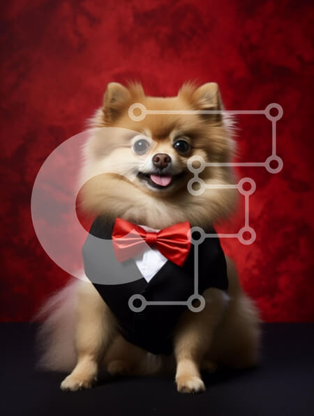 Σετ των 2 Intra Συλλεκτικό Ξύλινο Παζλ Plywood  4mm - Dapper Pomeranian σε σμόκιν Σε Ξύλινο Κουτί - Διαστάσεις: 10x10 cm – 25 κομμάτια