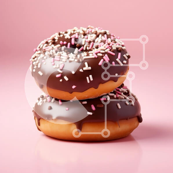 Σετ των 2 Intra Συλλεκτικό Ξύλινο Παζλ Plywood  4mm - Ντόνατς σοκολάτας με ψεκασμούς Σε Ξύλινο Κουτί - Διαστάσεις: 10x10 cm – 25 κομμάτια