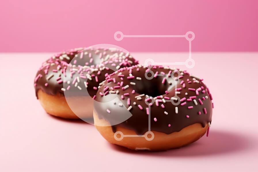 Σετ των 2 Intra Συλλεκτικό Ξύλινο Παζλ Plywood  4mm - Ντόνατς με σοκολάτα με ψεκασμούς Σε Ξύλινο Κουτί - Διαστάσεις: 10x10 cm – 25 κομμάτια