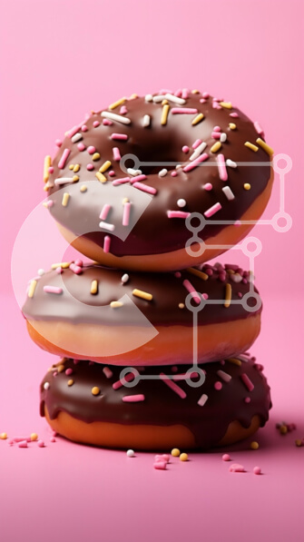 Intra Συλλεκτικό Ξύλινο Παζλ Plywood  4mm - Στοίβα ντόνατς σοκολάτας με ψεκασμούς Σε Ξύλινο Κουτί - Διαστάσεις: 10x10 cm – 25 κομμάτια