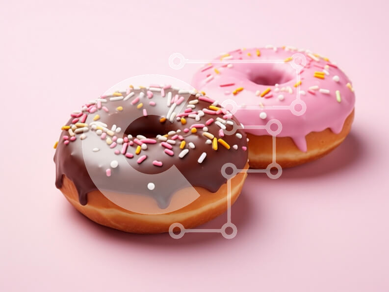 Σετ των 2 Intra Συλλεκτικό Ξύλινο Παζλ Plywood  4mm - Νόστιμα σοκολάτα και ροζ ντόνατς Σε Ξύλινο Κουτί - Διαστάσεις: 10x10 cm – 25 κομμάτια