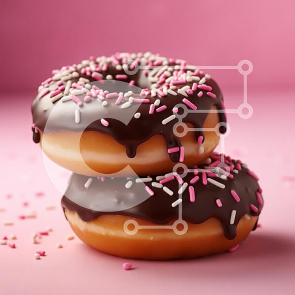 Σετ των 2 Intra Συλλεκτικό Ξύλινο Παζλ Plywood  4mm - Στοιβαγμένα ντόνατς σοκολάτας με ψεκασμούς Σε Ξύλινο Κουτί - Διαστάσεις: 10x10 cm – 25 κομμάτια