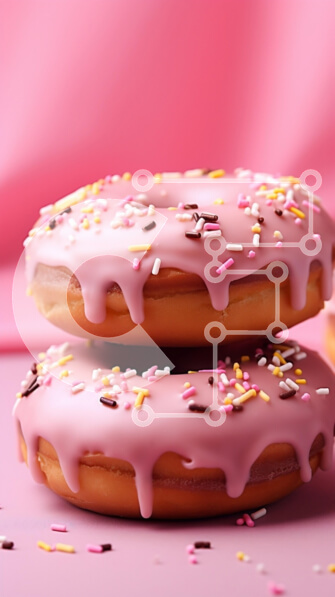 Intra Συλλεκτικό Ξύλινο Παζλ Plywood  4mm - Στοιβαγμένα ροζ παγωμένα ντόνατς με ψεκασμούς Σε Ξύλινο Κουτί - Διαστάσεις: 10x10 cm – 25 κομμάτια