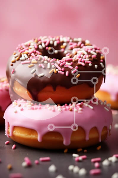 Σετ των 2 Intra Συλλεκτικό Ξύλινο Παζλ Plywood  4mm - Λαχταριστοί λουκουμάδες με σοκολάτα και ροζ γλάσο Σε Ξύλινο Κουτί - Διαστάσεις: 10x10 cm – 25 κομμάτια