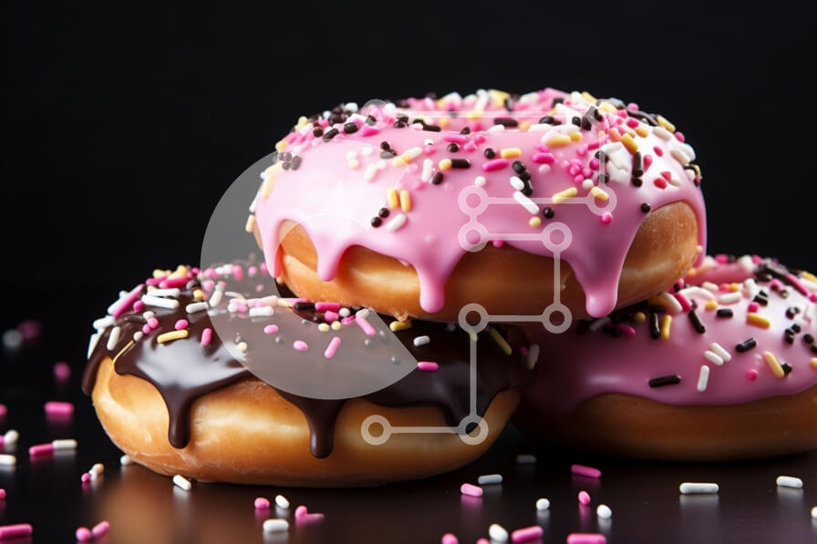 Σετ των 2 Intra Συλλεκτικό Ξύλινο Παζλ Plywood  4mm - Πολύχρωμα διάφορα ντόνατς Σε Ξύλινο Κουτί - Διαστάσεις: 10x10 cm – 25 κομμάτια