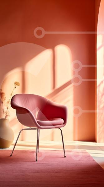 Intra Συλλεκτικό Ξύλινο Παζλ Plywood  4mm - Φωτεινό και πολύχρωμο εσωτερικό με ροζ πολυθρόνα και λουλούδια Σε Ξύλινο Κουτί - Διαστάσεις Puzzle: 10x10 cm – 25 κομμάτια