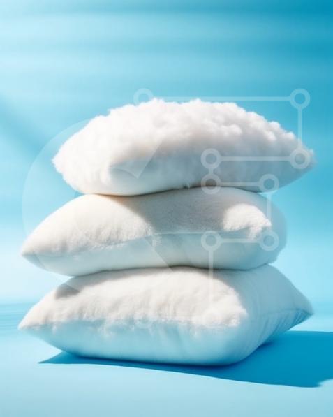 Intra Συλλεκτικό Ξύλινο Παζλ Plywood  4mm - Όμορφη εικόνα λευκών μαξιλαριών σε μπλε επιφάνεια Σε Ξύλινο Κουτί - Διαστάσεις Puzzle: 10x10 cm – 25 κομμάτια