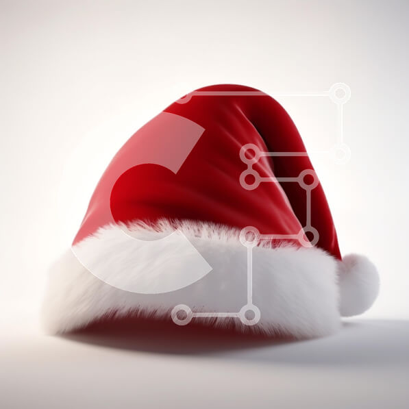 Intra Συλλεκτικό Ξύλινο Παζλ Plywood  4mm - Κόκκινο καπέλο Άγιου Βασίλη σε άσπρο φόντο Σε Ξύλινο Κουτί - Διαστάσεις: 10x10 cm – 25 κομμάτια