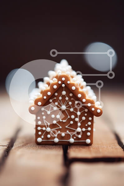 Σετ των 2 Intra Συλλεκτικό Ξύλινο Παζλ Plywood  4mm - Διακοσμημένο μελόψωμο σπίτι Σε Ξύλινο Κουτί - Διαστάσεις: 10x10 cm – 25 κομμάτια