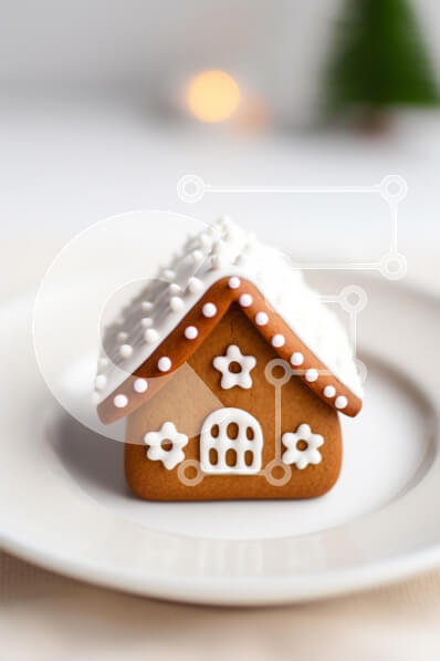 Intra Συλλεκτικό Ξύλινο Παζλ Plywood  4mm - Σπίτι με μελόψωμο σε ένα πιάτο Σε Ξύλινο Κουτί - Διαστάσεις: 10x10 cm – 25 κομμάτια