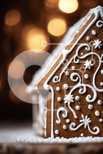 Intra Συλλεκτικό Ξύλινο Παζλ Plywood  4mm - Διακοσμημένο μελόψωμο σπίτι με ζεστά φώτα φόντου Σε Ξύλινο Κουτί - Διαστάσεις: 10x10 cm – 25 κομμάτια