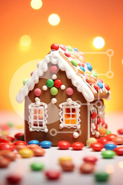 Intra Συλλεκτικό Ξύλινο Παζλ Plywood  4mm - Πολύχρωμο μελόψωμο σπίτι με καραμέλες Σε Ξύλινο Κουτί - Διαστάσεις: 10x10 cm – 25 κομμάτια