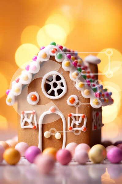 Intra Συλλεκτικό Ξύλινο Παζλ Plywood  4mm - Gingerbread House με πολύχρωμες διακοσμήσεις Σε Ξύλινο Κουτί - Διαστάσεις: 10x10 cm – 25 κομμάτια