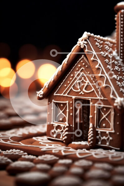 Intra Συλλεκτικό Ξύλινο Παζλ Plywood  4mm - Gingerbread House με εορταστικά φώτα Σε Ξύλινο Κουτί - Διαστάσεις: 10x10 cm – 25 κομμάτια
