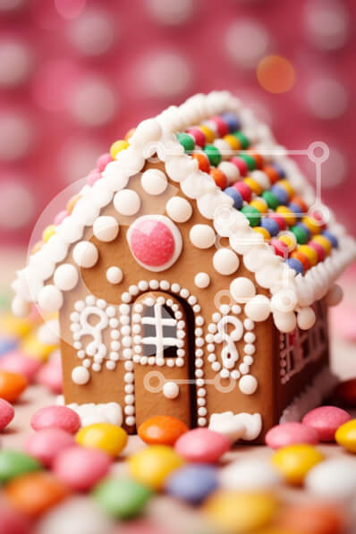 Intra Συλλεκτικό Ξύλινο Παζλ Plywood  4mm - Γιορτινό Gingerbread House με πολύχρωμες καραμέλες Σε Ξύλινο Κουτί - Διαστάσεις: 10x10 cm – 25 κομμάτια
