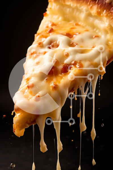 Σετ των 2 Intra Συλλεκτικό Ξύλινο Παζλ Plywood  4mm - Κοντινό πλάνο μιας τυρώδης φέτας πίτσας Σε Ξύλινο Κουτί - Διαστάσεις: 10x10 cm – 25 κομμάτια