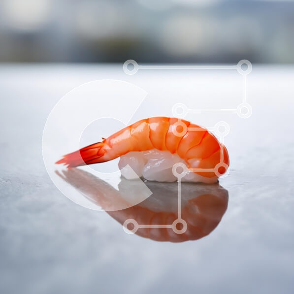 Σετ των 2 Intra Συλλεκτικό Ξύλινο Παζλ Plywood  4mm - Σούσι με γαρίδες σε κομψή επιφάνεια Σε Ξύλινο Κουτί - Διαστάσεις: 10x10 cm – 25 κομμάτια