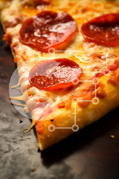 Σετ των 2 Intra Συλλεκτικό Ξύλινο Παζλ Plywood  4mm - Κοντινό πλάνο μιας φέτας πίτσας Pepperoni Σε Ξύλινο Κουτί - Διαστάσεις: 10x10 cm – 25 κομμάτια