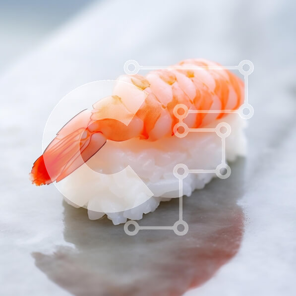 Σετ των 2 Intra Συλλεκτικό Ξύλινο Παζλ Plywood  4mm - Γαρίδες Nigiri Sushi Σε Ξύλινο Κουτί - Διαστάσεις: 10x10 cm – 25 κομμάτια