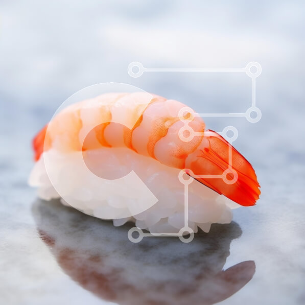 Σετ των 2 Intra Συλλεκτικό Ξύλινο Παζλ Plywood  4mm - Σούσι γαρίδας σε λεία επιφάνεια Σε Ξύλινο Κουτί - Διαστάσεις: 10x10 cm – 25 κομμάτια