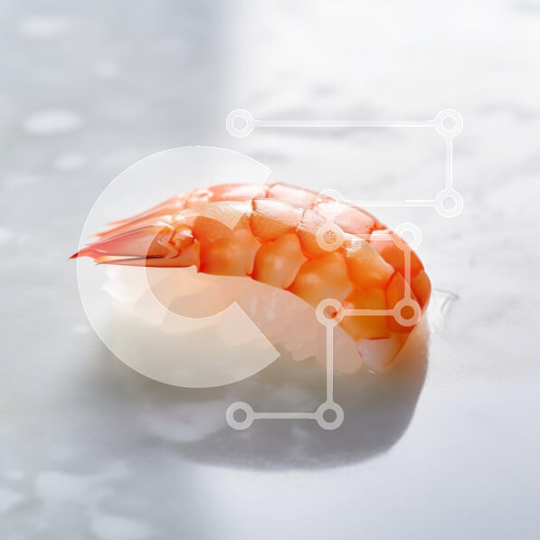 Σετ των 2 Intra Συλλεκτικό Ξύλινο Παζλ Plywood  4mm - Σούσι με γαρίδες σε ελαφριά επιφάνεια Σε Ξύλινο Κουτί - Διαστάσεις: 10x10 cm – 25 κομμάτια