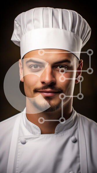 Intra Συλλεκτικό Ξύλινο Παζλ Plywood  4mm - Πορτρέτο ενός αρσενικού σεφ Σε Ξύλινο Κουτί - Διαστάσεις Puzzle: 10x10 cm – 25 κομμάτια