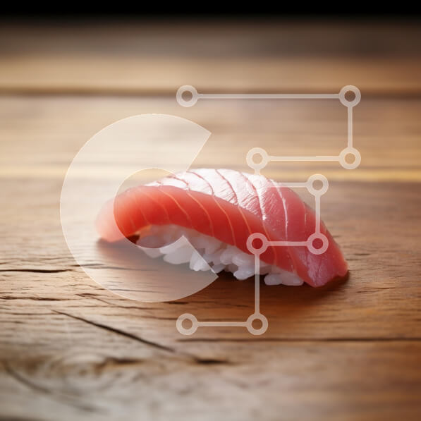 Σετ των 2 Intra Συλλεκτικό Ξύλινο Παζλ Plywood  4mm - Σούσι σε ξύλινη επιφάνεια Σε Ξύλινο Κουτί - Διαστάσεις: 10x10 cm – 25 κομμάτια