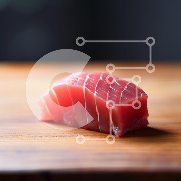 Σετ των 2 Intra Συλλεκτικό Ξύλινο Παζλ Plywood  4mm - Φέτα ροζ τόνου σε ξύλινη επιφάνεια Σε Ξύλινο Κουτί - Διαστάσεις: 10x10 cm – 25 κομμάτια