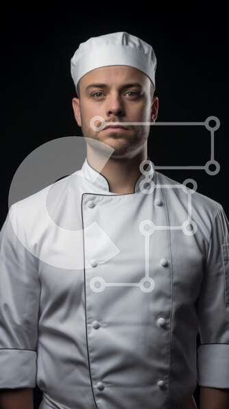 Intra Συλλεκτικό Ξύλινο Παζλ Plywood  4mm - Άνδρας σεφ με αυτοπεποίθηση με λευκή στολή Σε Ξύλινο Κουτί - Διαστάσεις Puzzle: 10x10 cm – 25 κομμάτια