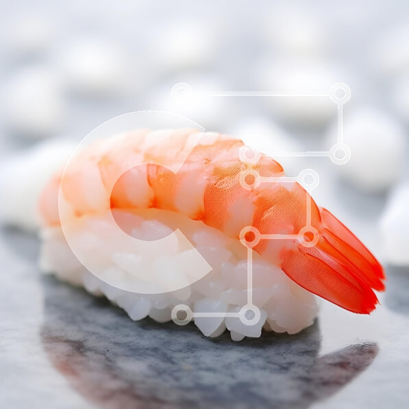 Σετ των 2 Intra Συλλεκτικό Ξύλινο Παζλ Plywood  4mm - Σούσι γαρίδας στο ρύζι Σε Ξύλινο Κουτί - Διαστάσεις: 10x10 cm – 25 κομμάτια