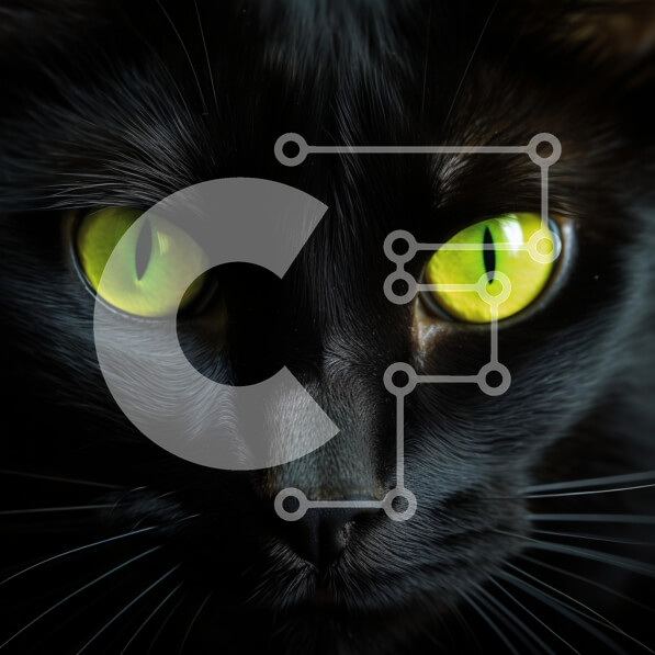 Intra Συλλεκτικό Ξύλινο Παζλ Plywood  4mm - Έντονο βλέμμα μαύρης γάτας με εντυπωσιακά πράσινα μάτια Σε Ξύλινο Κουτί - Διαστάσεις: 10x10 cm – 25 κομμάτια