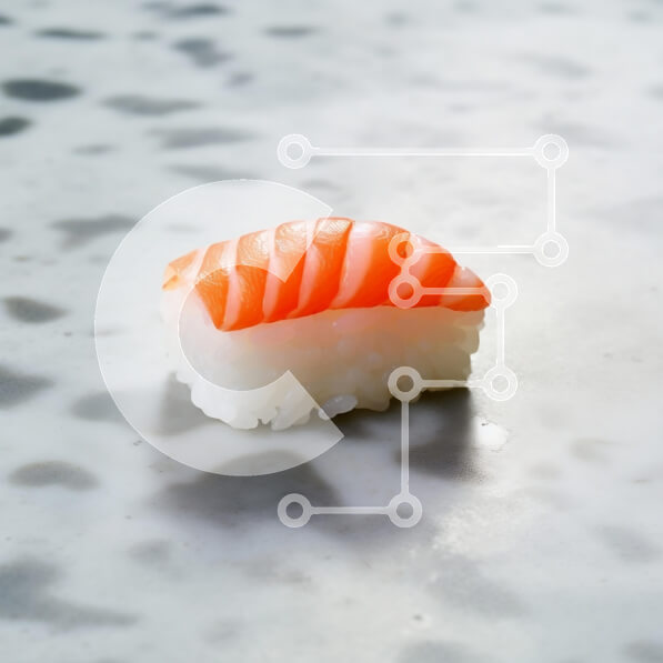 Σετ των 2 Intra Συλλεκτικό Ξύλινο Παζλ Plywood  4mm - Single Piece of Salmon Nigiri Sushi Σε Ξύλινο Κουτί - Διαστάσεις: 10x10 cm – 25 κομμάτια