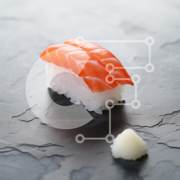 Σετ των 2 Intra Συλλεκτικό Ξύλινο Παζλ Plywood  4mm - Σούσι Nigiri φρέσκου σολομού Σε Ξύλινο Κουτί - Διαστάσεις: 10x10 cm – 25 κομμάτια